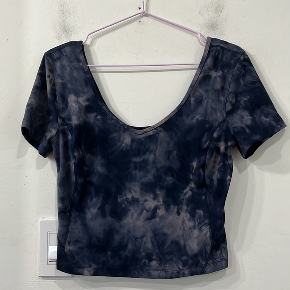 Lululemon Align T-Shirt Diamond Dye Lunar Rock True Navy Size 8 - Picture 7 of 15